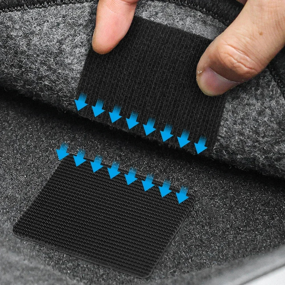 Car Floor Mat Fixed Patches Self Adhesive Hook and Loop Fastener Tape Double Sided Sewable Stickers for Car Carpet Dashboard DIY