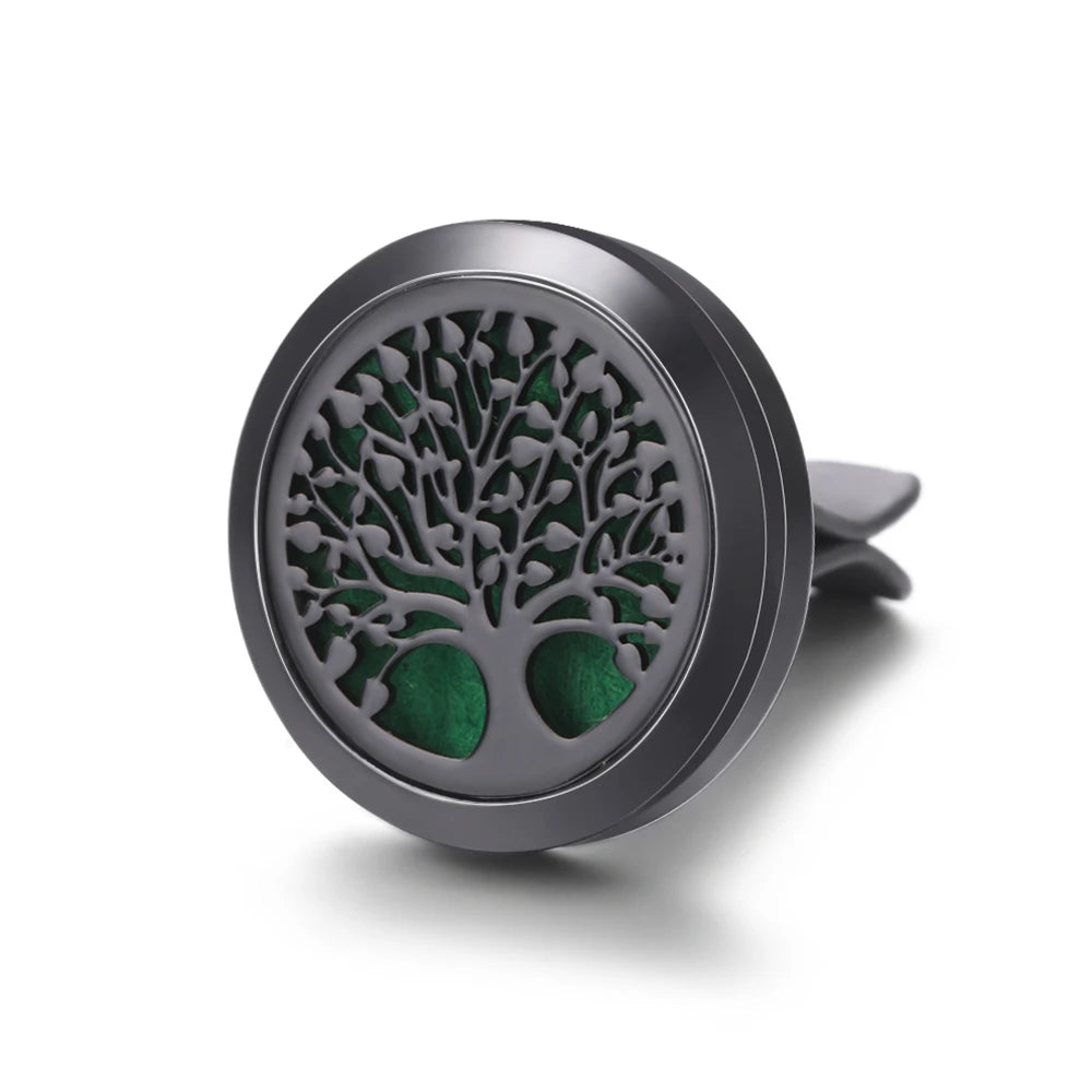 New Car Air Freshener Diffuser Clip Black Hollow Pattern Aromatherapy Lockets Essential Oil Perfume Pendant Car Ornaments Gift