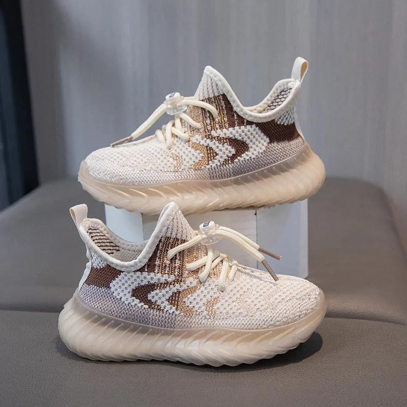 Children's Coconut Shoes 2025 Autumn Styles Boys Sneakers Breathable Mesh Shoes Fly Weaving Girls Casual Shoes Soft Sole baby