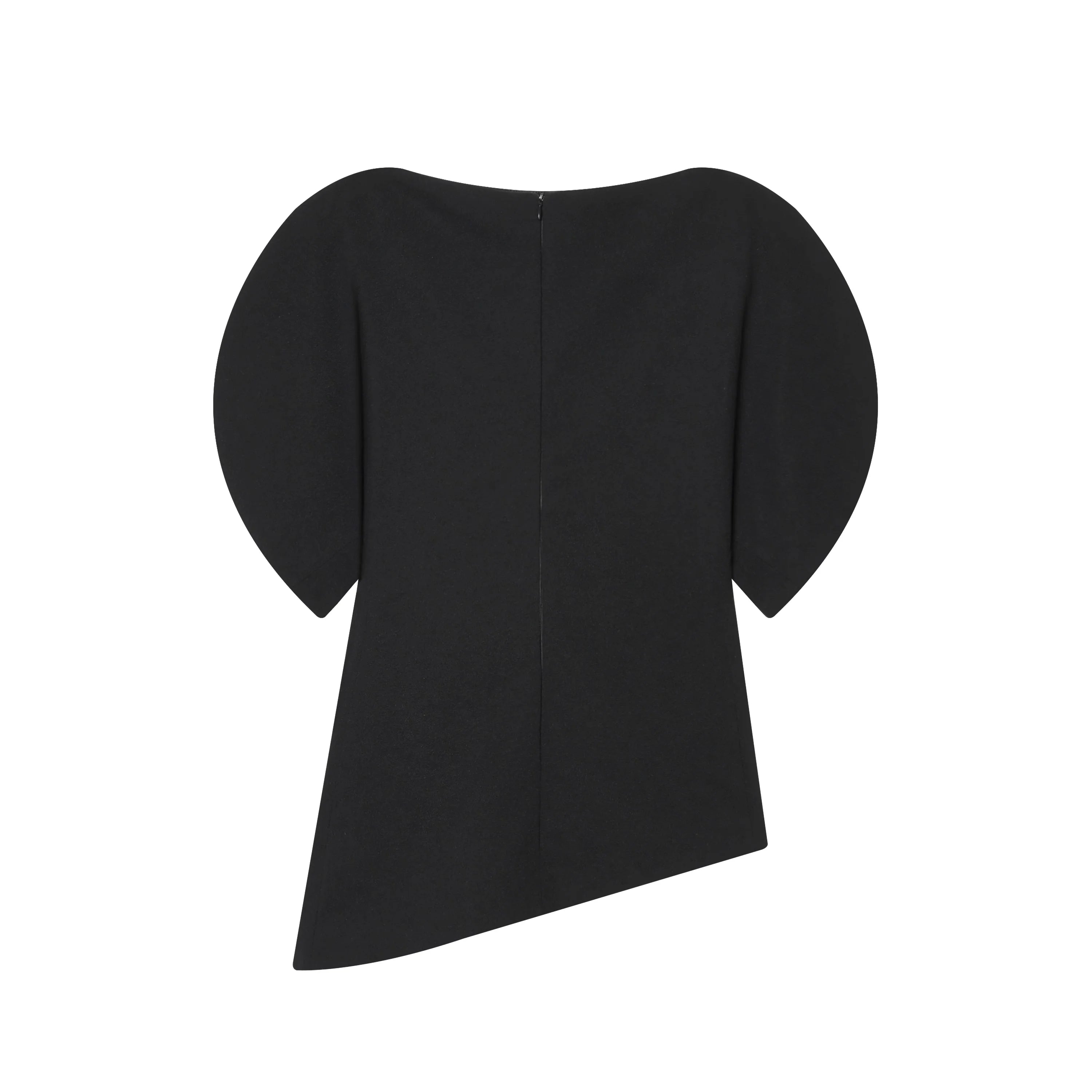 HH Women Elegant Solid Puff Sleeve Blouse Asymmetrical Hem O Neck T-Shirts 2026 Spring Fashion Female Streetwear Y2K Tops