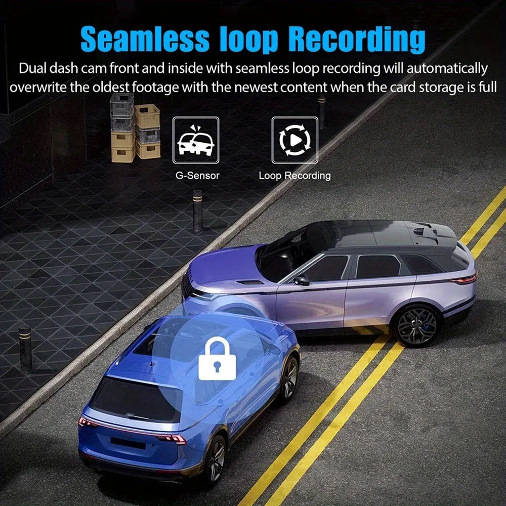 4 Camera Car Dash Cam 2.0 inch 1080P Front Cameras  480P Rear/Left/Right Cameras Wide-Angle Night Vision Collision