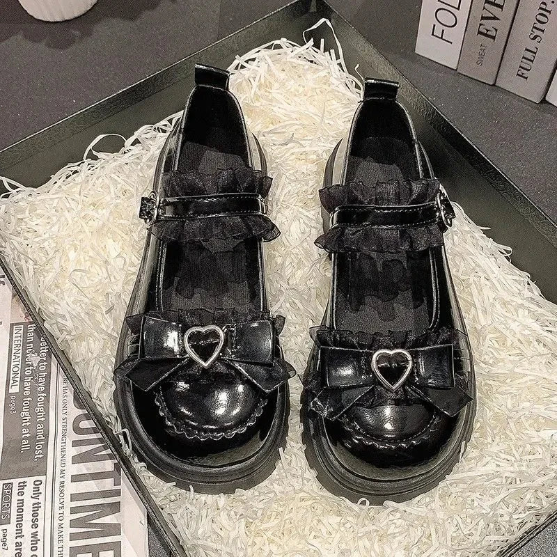 2025 Summer New School Girl JK Loafer Pumps Platform Shoes Japanese Style Lolita Y2K Kawaii Jirai Kei Fashion