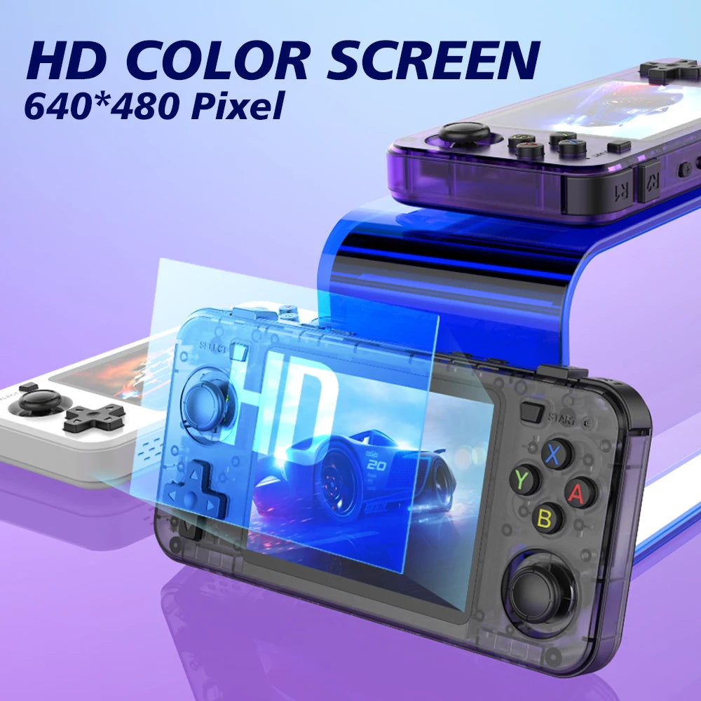 R36H ARKOS Retro Handheld Game Console Portable 64G 128G Pocket Video Player 3.5 Inch IPS Screen R36S landscape Kid Gift