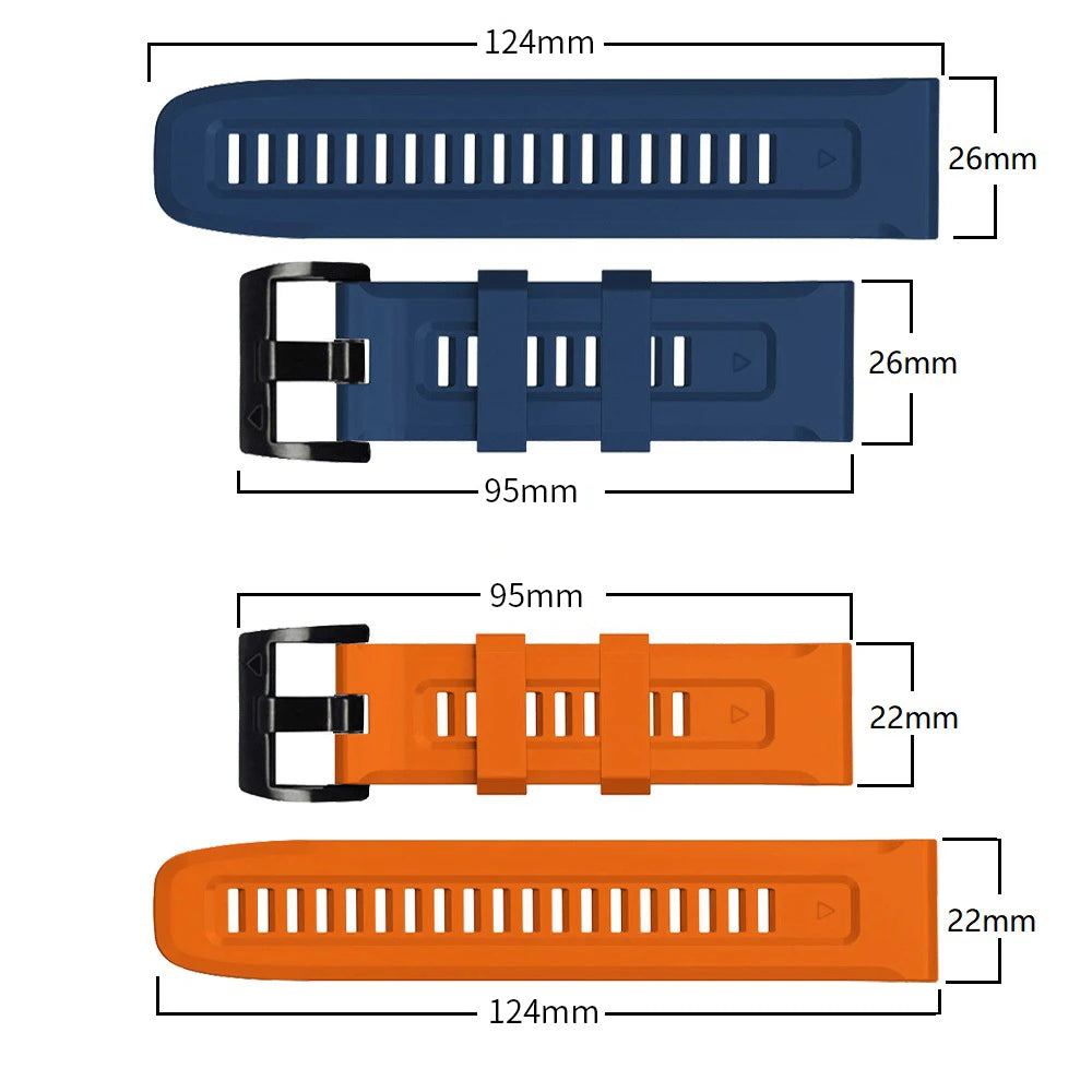 QuickFit 22mm 26mm Strap for Garmin Epix Gen 2 Silicone Band for Garmin Fenix 7 7X 5Plus 6XPro Enduro 2 Bracelet Watchband