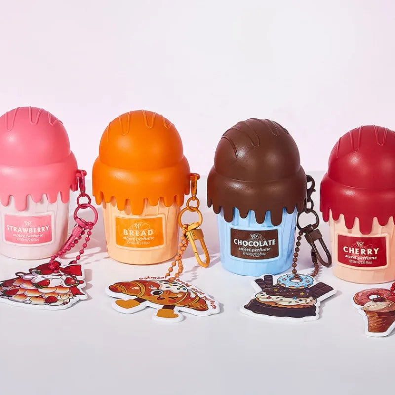 50ml Ice Cream Shaped Women Perfume Long Lasting Gourmand Fragrance Sweet Elegant Body Mist Cute Dessert Inspired Strawberry