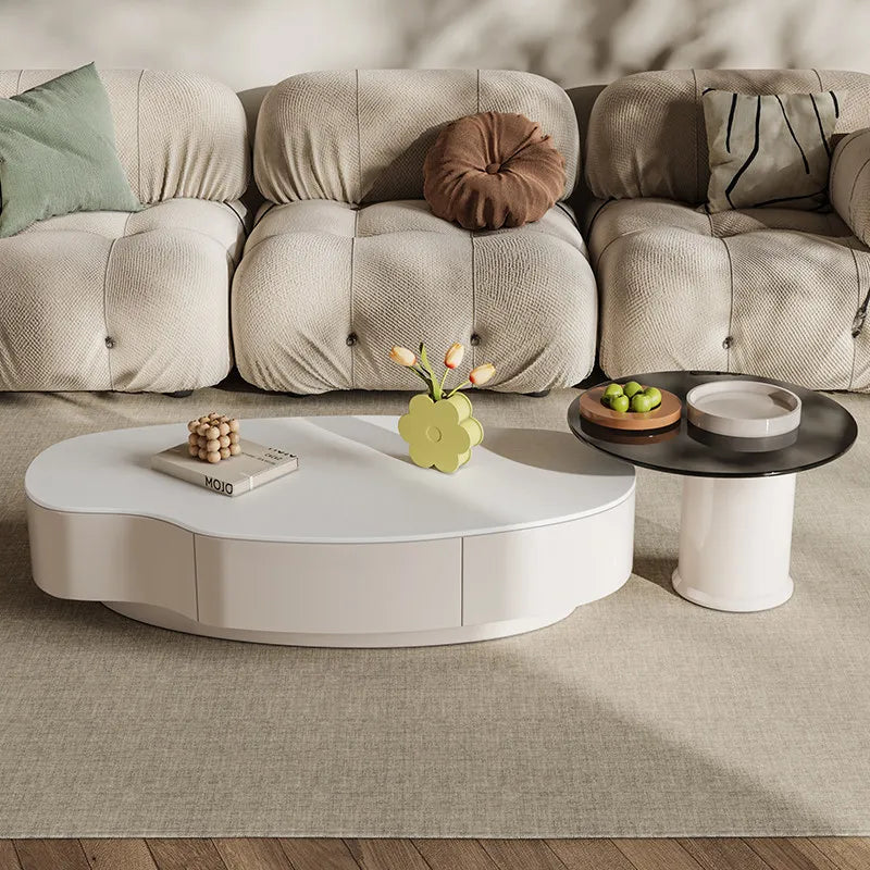 Special-shaped Coffee Tables Modern Luxury Service Sedentary Black Side Tables Storage Lounge Center Mid Century House Furniture