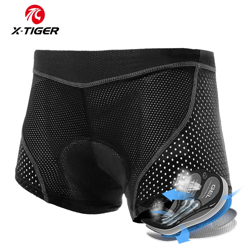X-TIGER Men's Cycling Underwear with 5D Gel Cushioned MTB Boxer Cycling Shorts Road Cycling Underwear Cycling Equipment