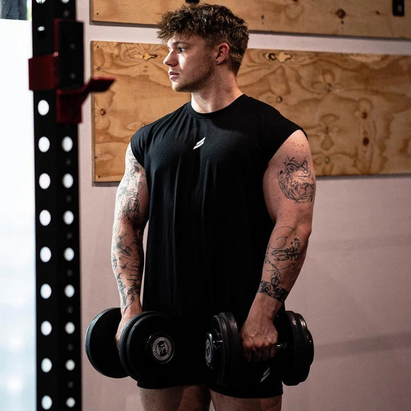 NEW Summer Fitness Sports Tank Top Men Breathable Loose Mesh Training Sleeveless T-shirt Quick Drying vest male Fitness Clothing
