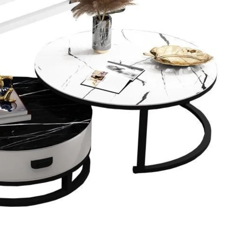 Frame Aesthetic Coffee Table Round Unique Floor Display Coffee Table Round Big Mesa Centro Salon Furniture Accessories