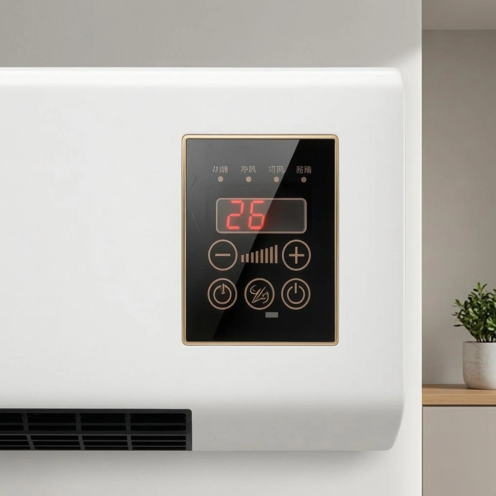 2-in-1 Wall Heater and Cooler Electric Wall-Mounted Heater Fan Home Appliance Wireless Controller Control UK Plug for Indoor