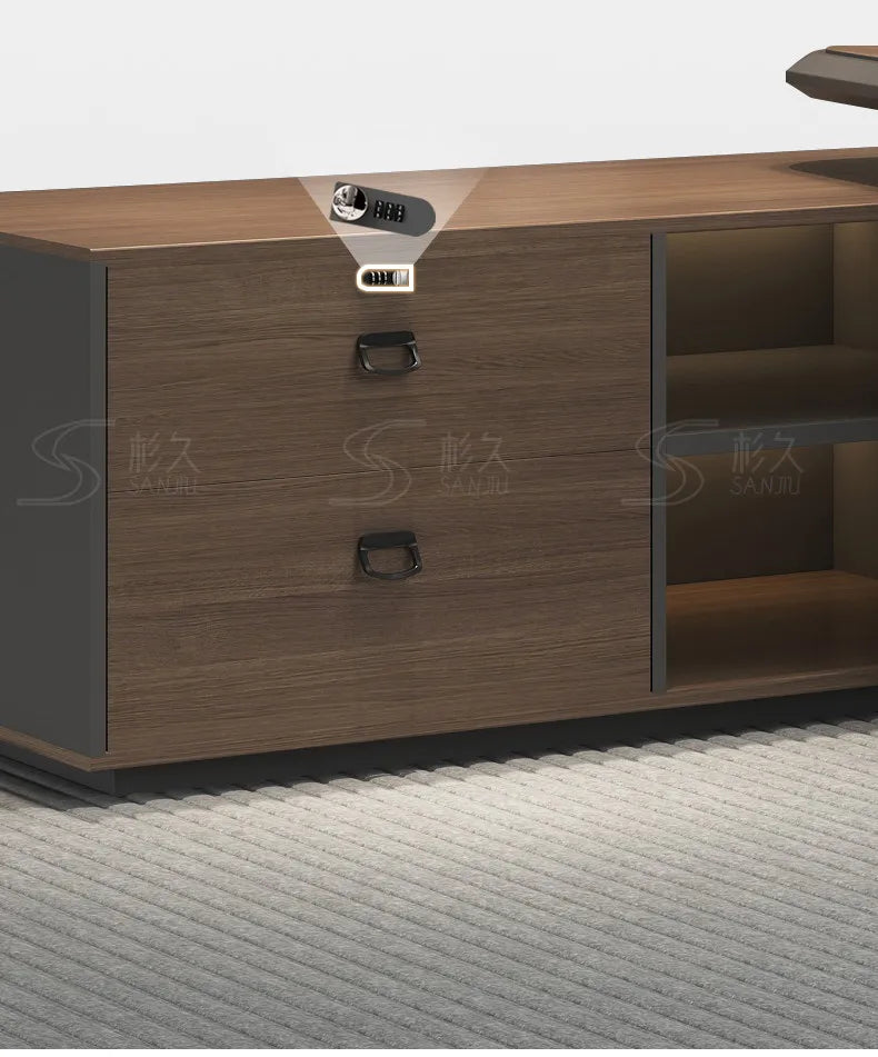 European Modern Office Desk Wooden Computer Gaming Decoration Drawer Office Desk Luxury Storage Meuble Bureau Home Furniture