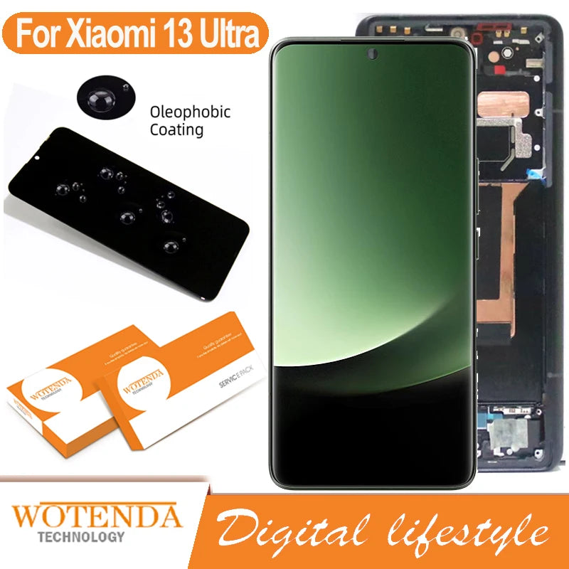 6.73" AMOLED Display for Xiaomi 13 Ultra LCD Touch Screen 2304FPN6DC Digitizer Assembly Repair Parts for mi 13 Ultra LCD