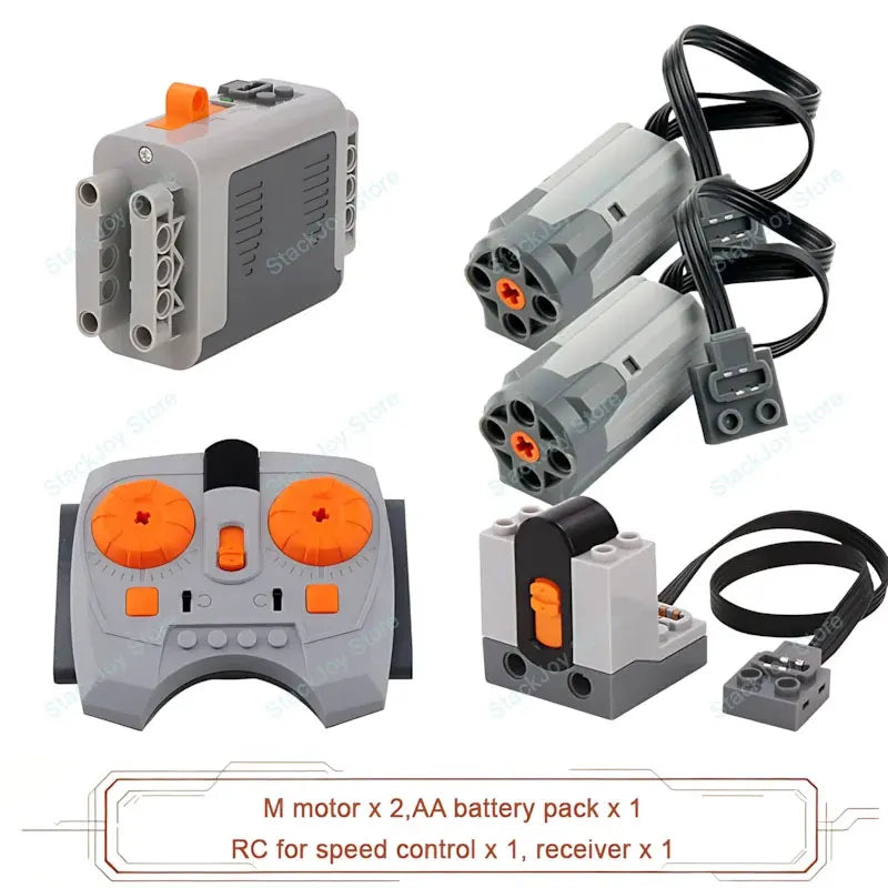 MOC Power Functions M/L/XL Motor Battery Box IR Remote Receiver for RC Car Robot Model Building Blocks Technical Modified Parts