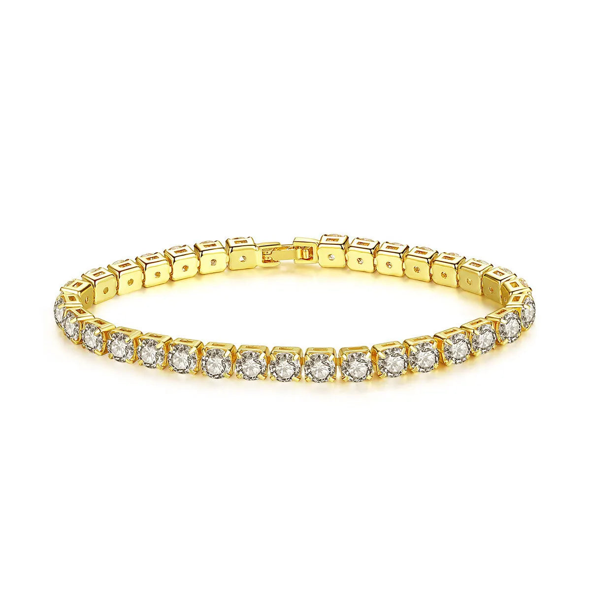 Women's Fashion 4mm Zirconia Tennis Bracelet Crystal Charm Designer Thin Chain Wedding Jewelry
