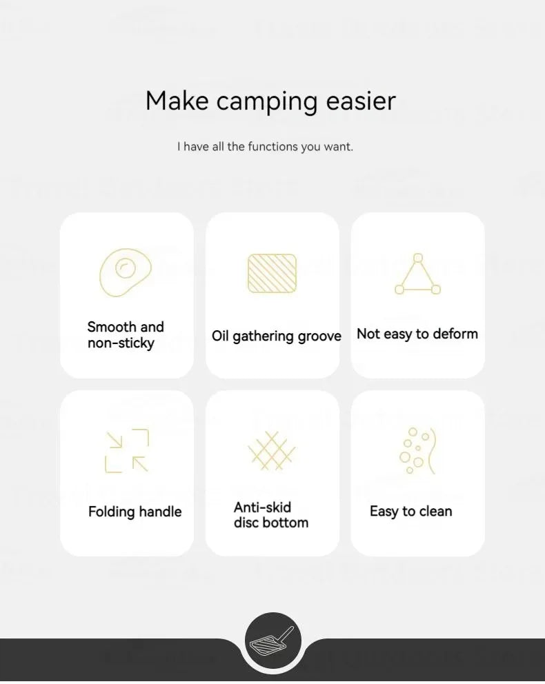 Naturehike Camping Frying Pan Cookware Folding Non-stick Pan Outdoor Ultralight Portable Easy Clean Grill BBQ Plate