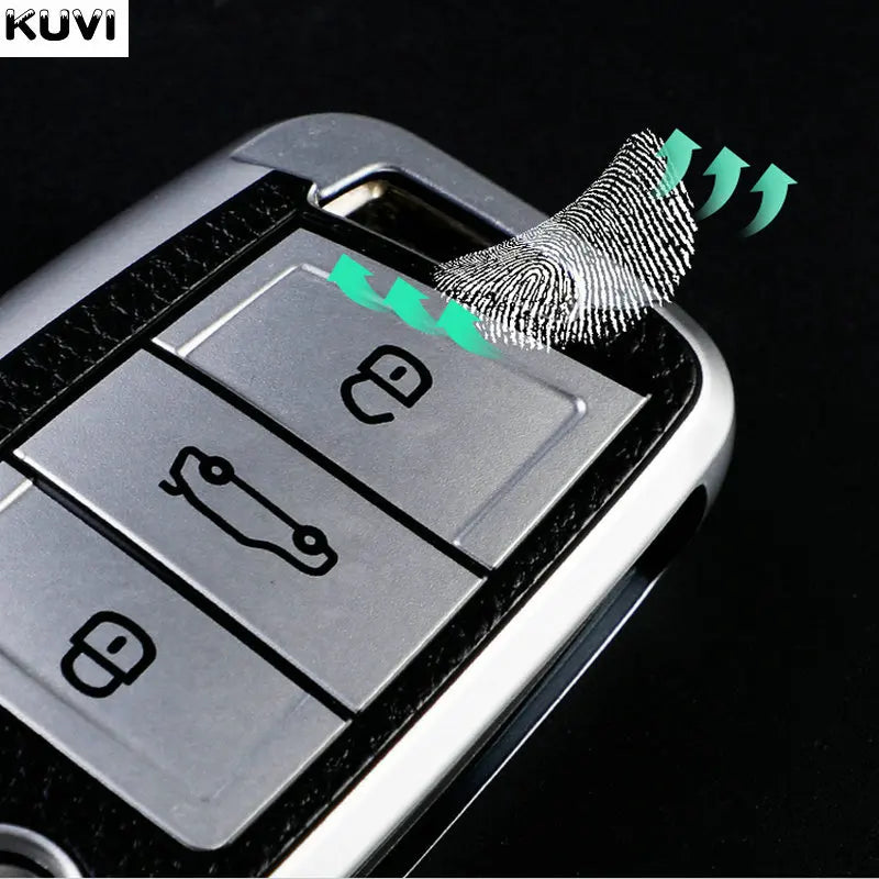 For Volkswagen VW Polo Golf7 MK7 Tiguan for Skoda Octavia Kodiaq Karoq for Seat Ateca Car Key Case Cover Bag Keychain Protector