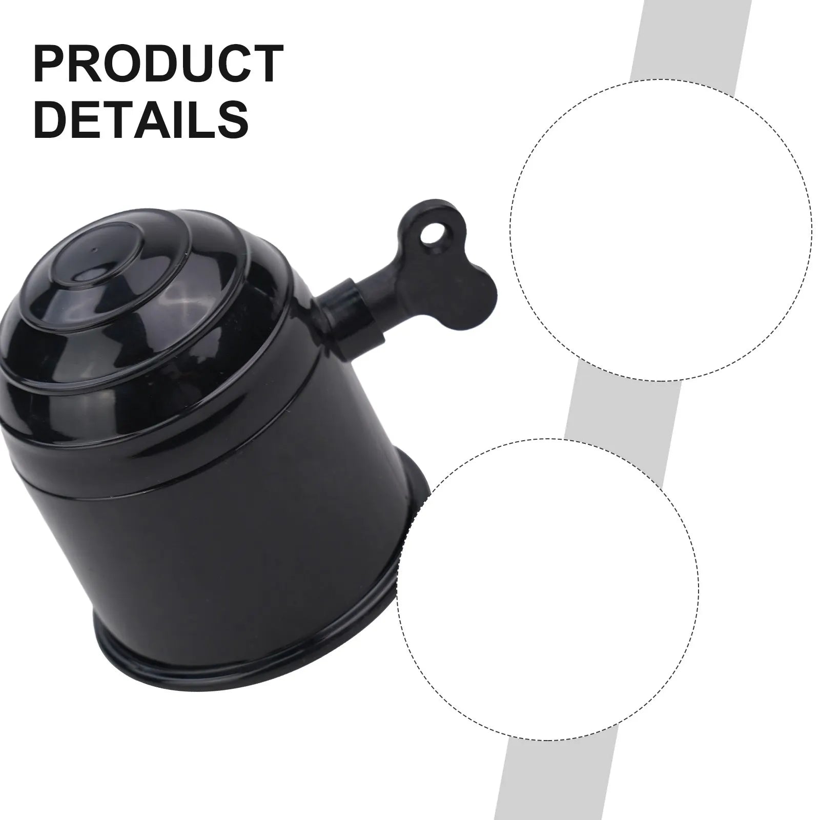 50mm Car Tow Bar Ball Cover Lockable Key Towing Hitch Trailer Protector Cap Black Silver Plastic Truck Car Prevent Loose Fall