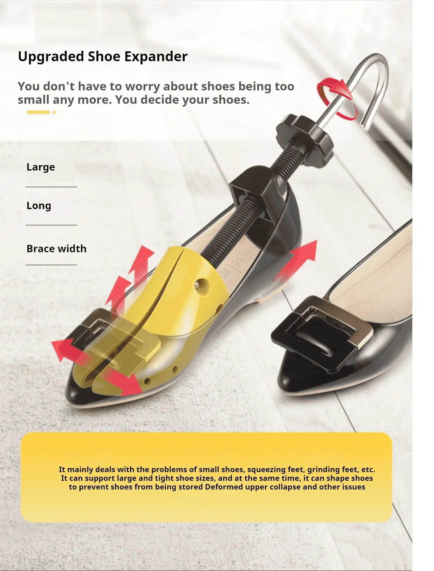 1 Piece Shoe Stretcher Shoe Trees Adjustable Length Width for Men and Women