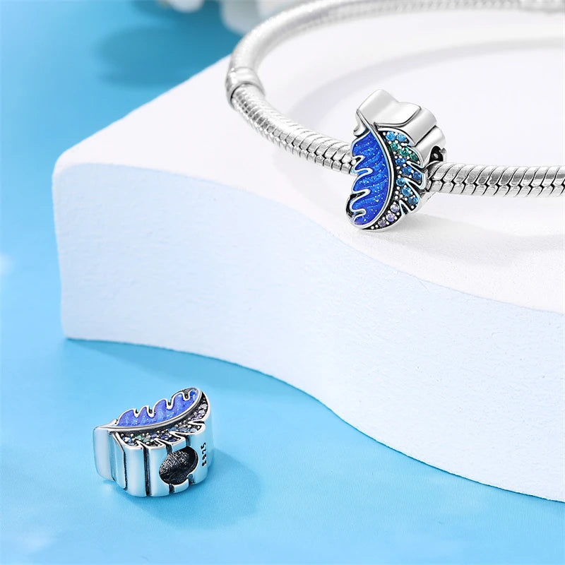 925 Sterling Silver Colorful Butterfly Dragonfly Feathers Charms Luminous Stars Pendants Fit Original Bracelets Fine DIY Jewelry