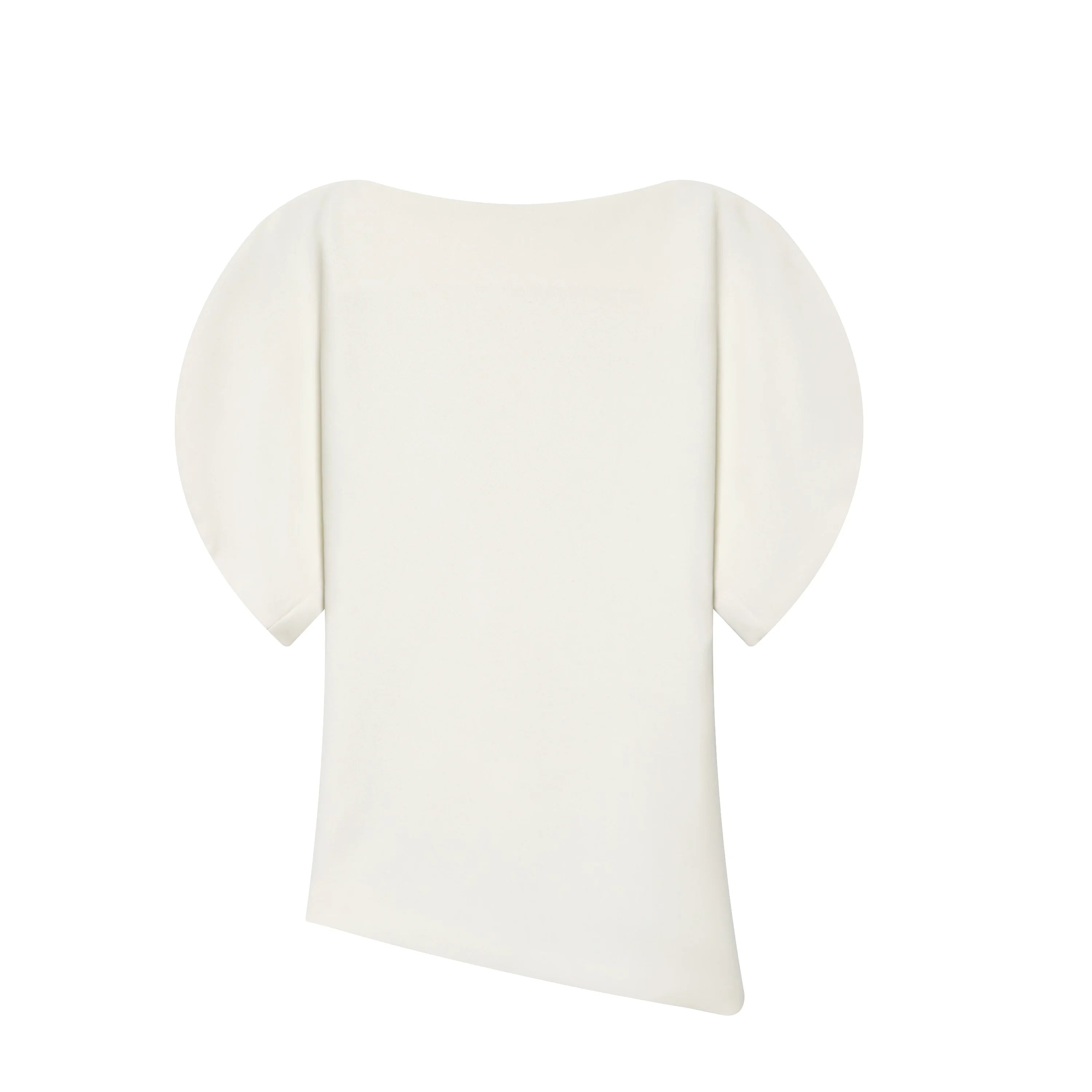 HH Women Elegant Solid Puff Sleeve Blouse Asymmetrical Hem O Neck T-Shirts 2026 Spring Fashion Female Streetwear Y2K Tops