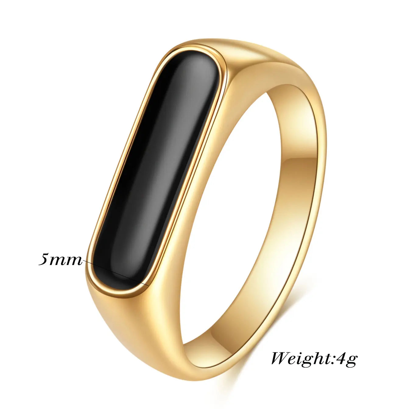 Gothic INS Signet Rings for Men Punk Black Oil Pinky Ring Gold Color Tone Stainless Steel Chunky Boys Teens Fraternal Jewelry