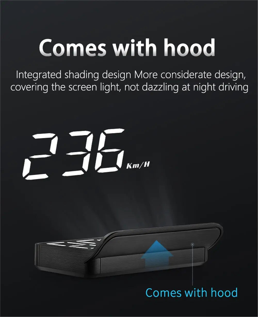 M3 OBD2 HUD / M1 GPS Head Up Display Auto Projection GPS Speedometer Digital Car Accessories Glass Projector Display HUD Alarm