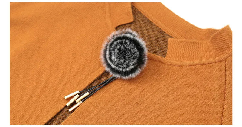 2023 New Spring Autumn Mother Sweater Knitted Cardigan   Jacket Noble Elegant Womem Sweater Coat Middle Aged Female Knitwear Top