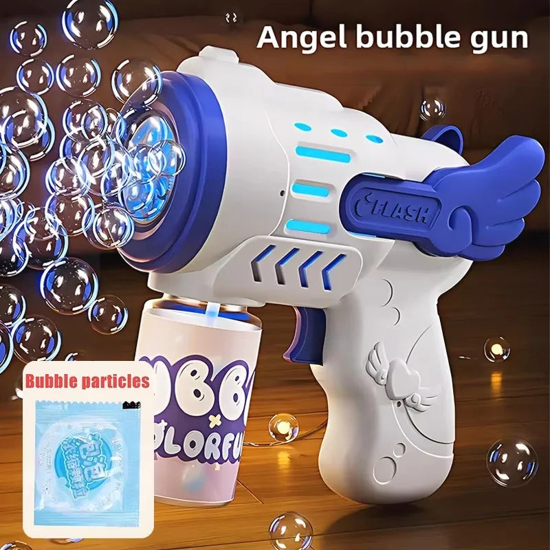 Fully Automatic Bubble Gun Rocket Bubbles Machine Automatic Blower with Bubble Liquid Toy for Kids Beach Outdoor Bubble Gifts