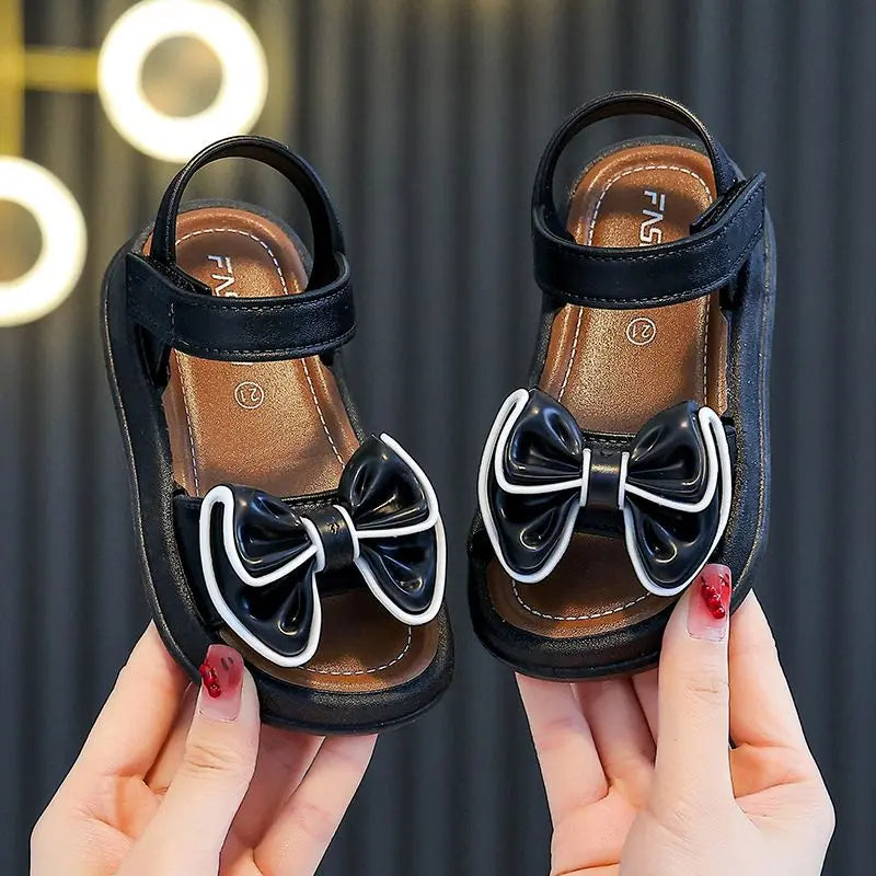 New Fashionable Girls Sandals Summer Bow Princess Sandals 3-14 Years Old Students Children Outside Wearing Versatile Sandals
