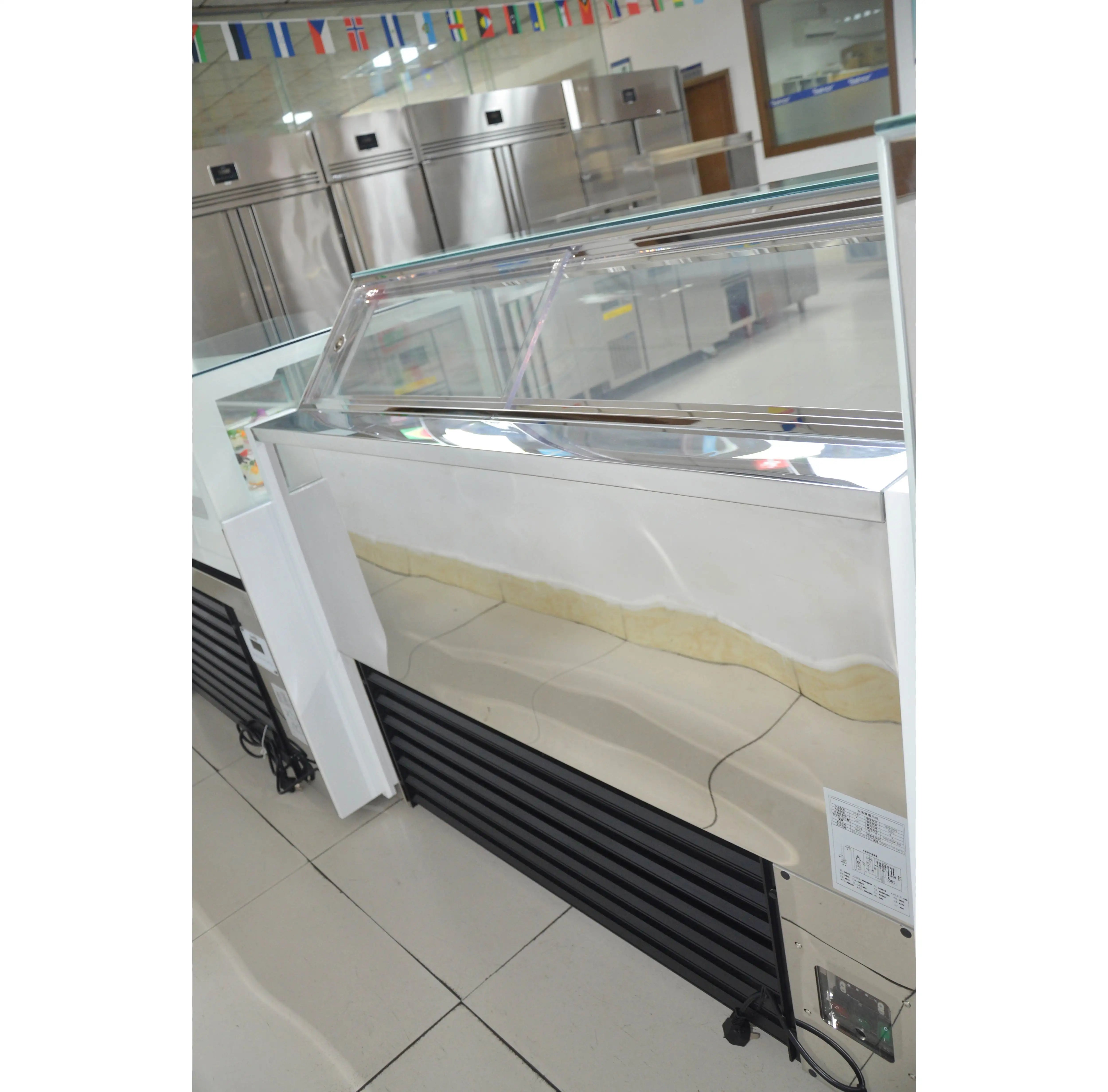 Commercial Ice Cream Display Refrigerator Single-Temperature Under Counter Freezer With Glass Door Cold Showcase