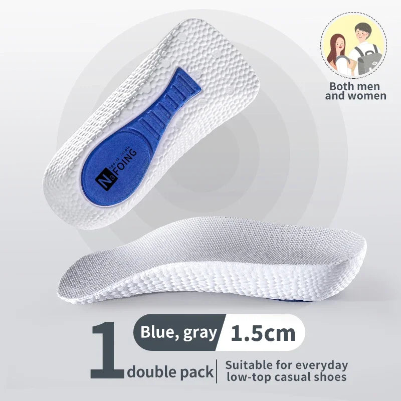 Memory Foam Height Increase Insoles for Men Women Orthopedic Arch Support Flat Feet Heel Lift Shoe Inserts Comfort Foot Care Pad