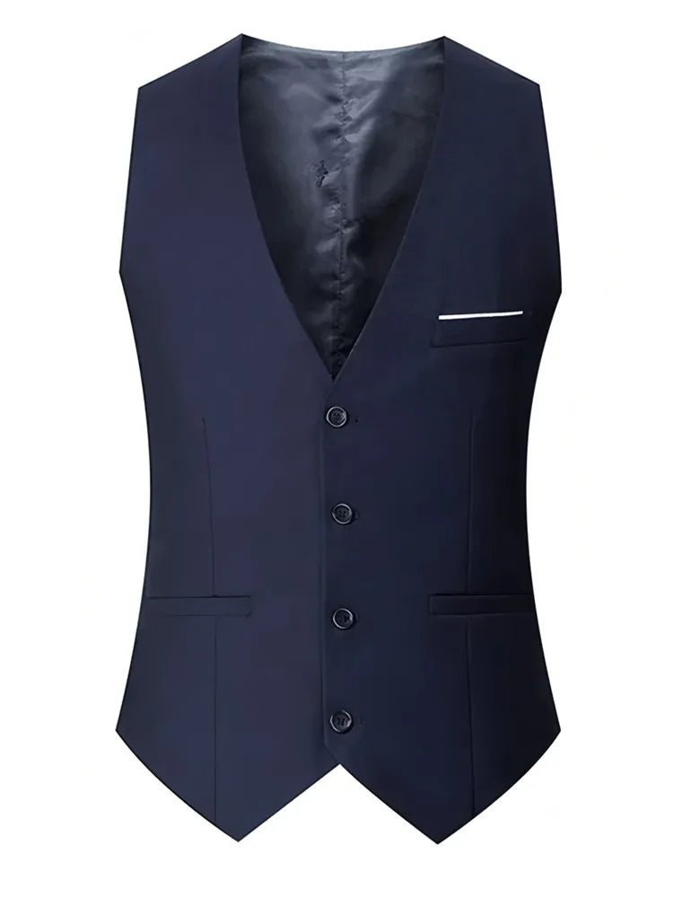 High Quality Men Suit Vest Waistcoat Business Casual Slim Groom Groomsman Wedding Men's Dress Blazer Vests Formal Party Dress