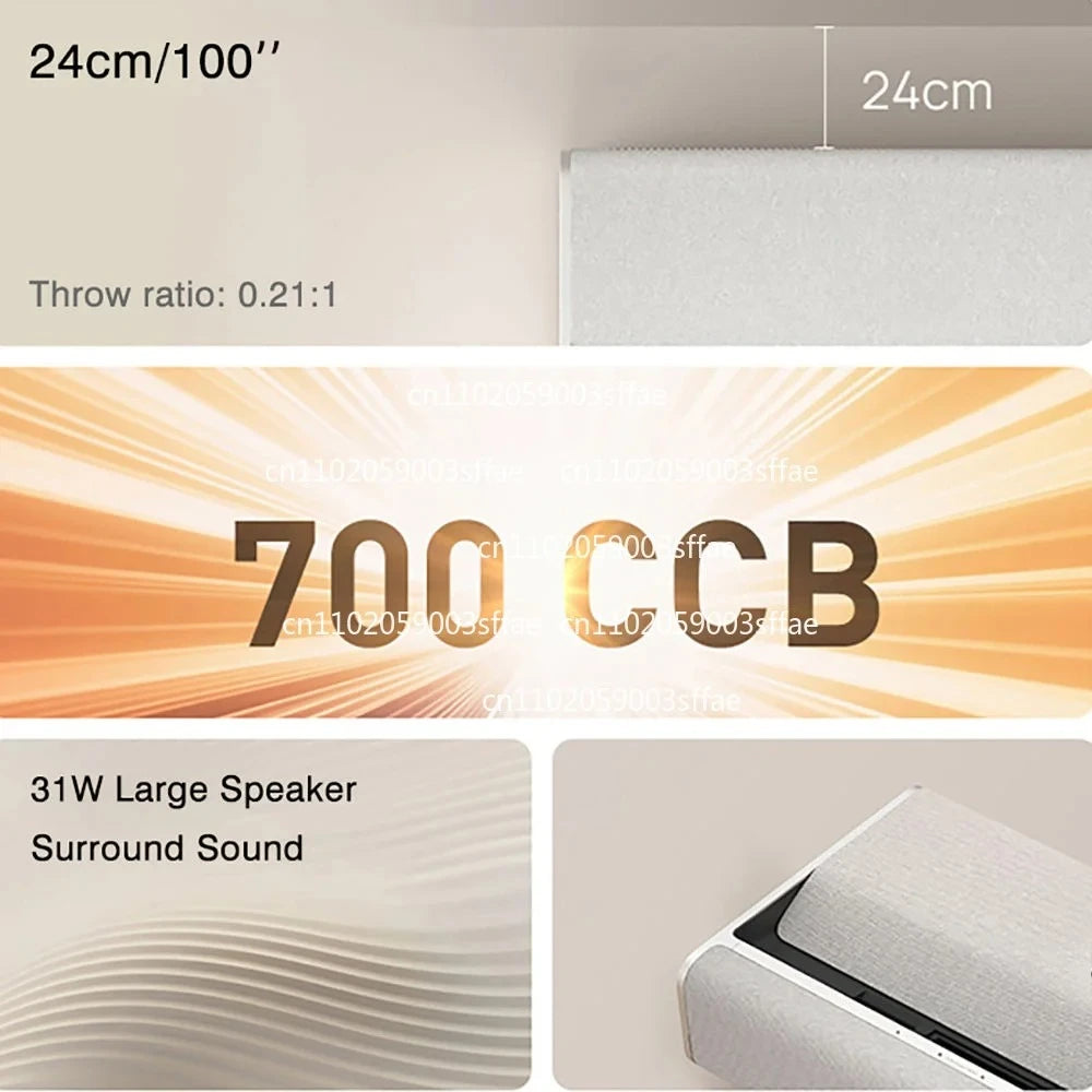 Hot Selling For M1 Projector, M1 Ultra Short Full HD Projector with 0.21:1 Throw Ratio 5000 Lumens 31W Speaker 90% New