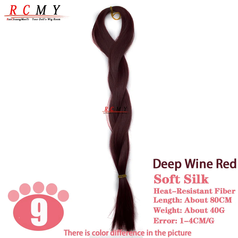 RCMY Soft Silk Doll Hair BJD/SD Blue Doll Wig Heat-resistant Synthetic Nylon Fiber 1/3 1/4 1/6 Doll Accessories