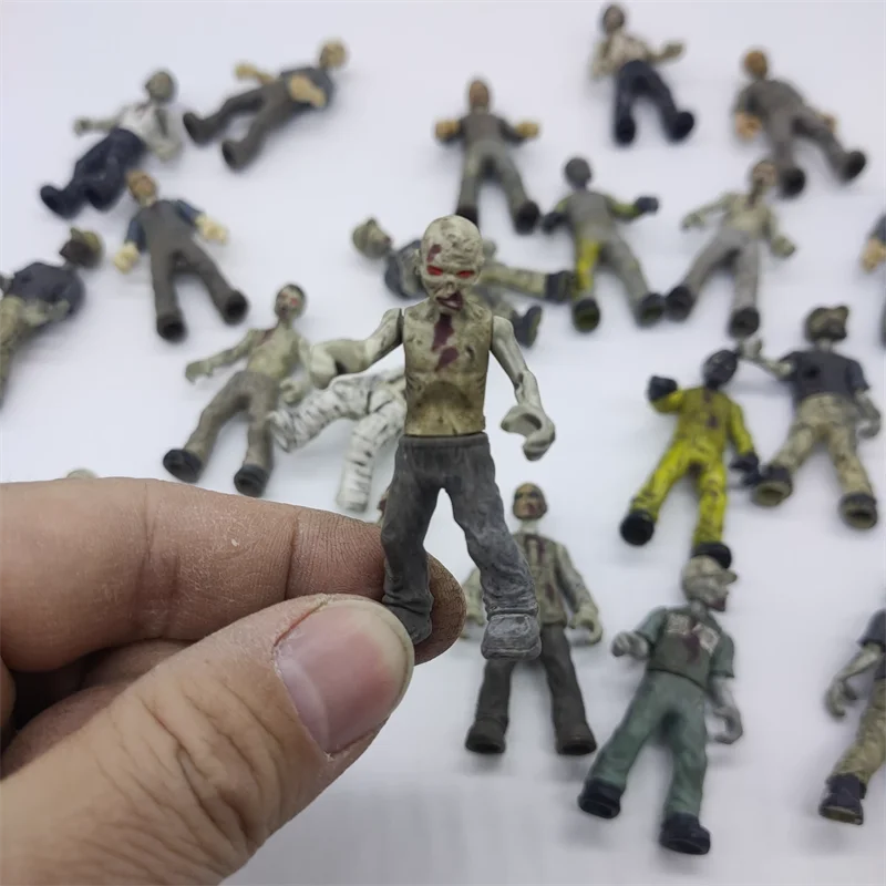 5pcs no repeat 5-6cm walking zombie action Figures Dolls PVC kids collection model toy