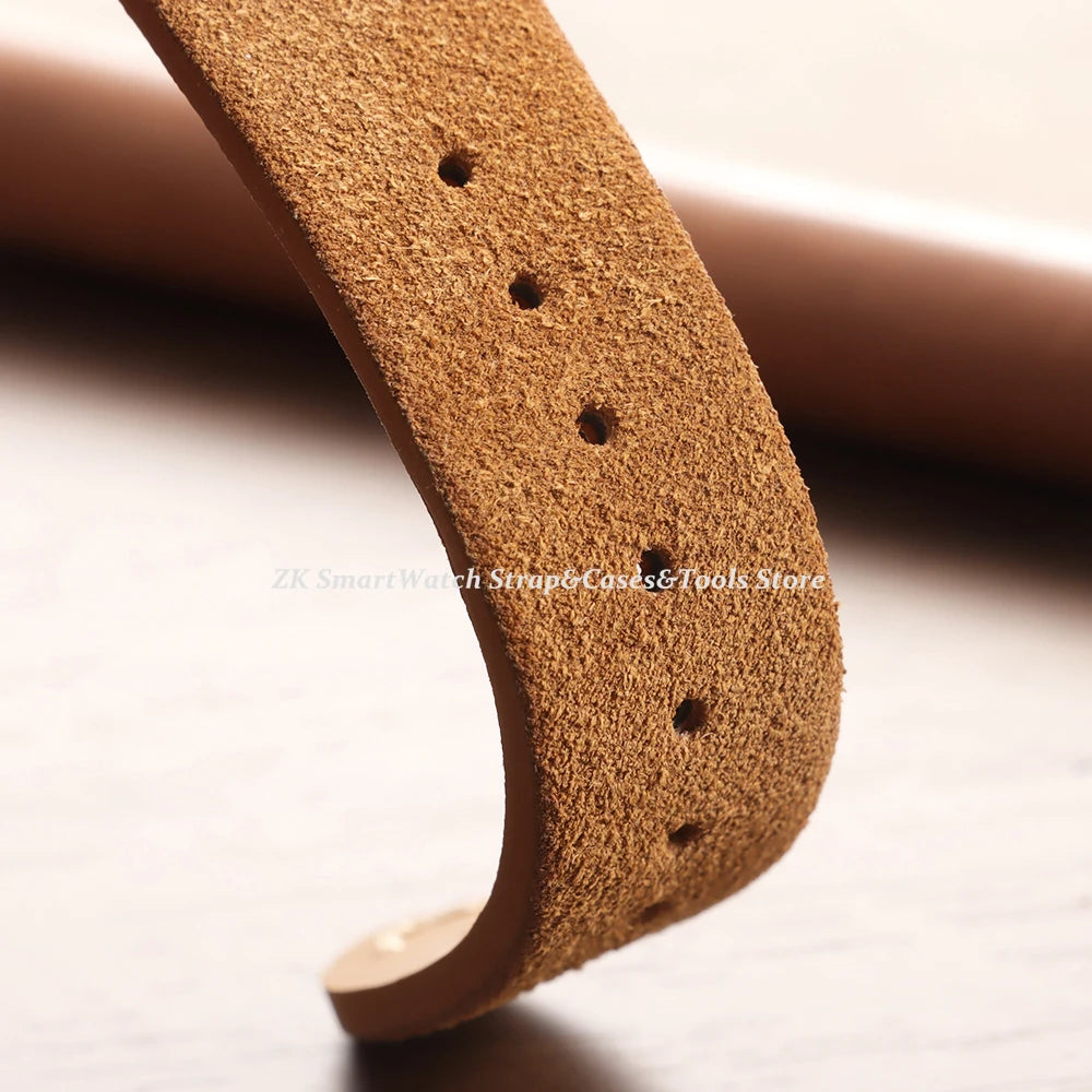 Wristband Soft Suede Leather Straps 14/16/18/20/22mm Vintage Red Watchband Quick Release Calfskin Bracelet Men Women Accessories