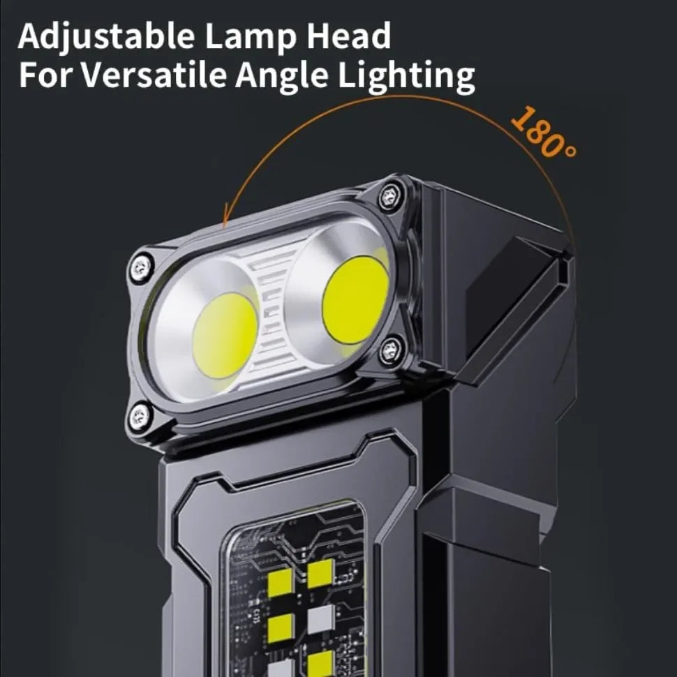 Super Bright Mini LED Flashlight USB Rechargeable Portable COB Torch with Magnetic Tail & Clip for Outdoor Camping Emergency Wor