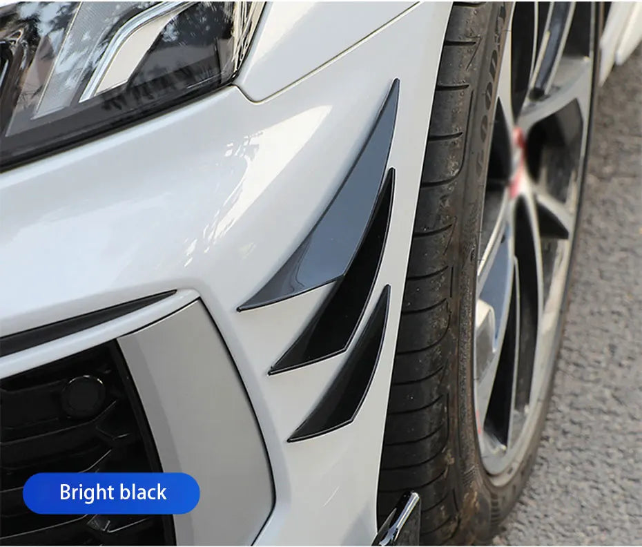 BLALION  6pcs Universal Front Bumper Lip Decoration Diffuser Splitter Fins Body Spoiler Canards Valence Chin Car Tuning Canard