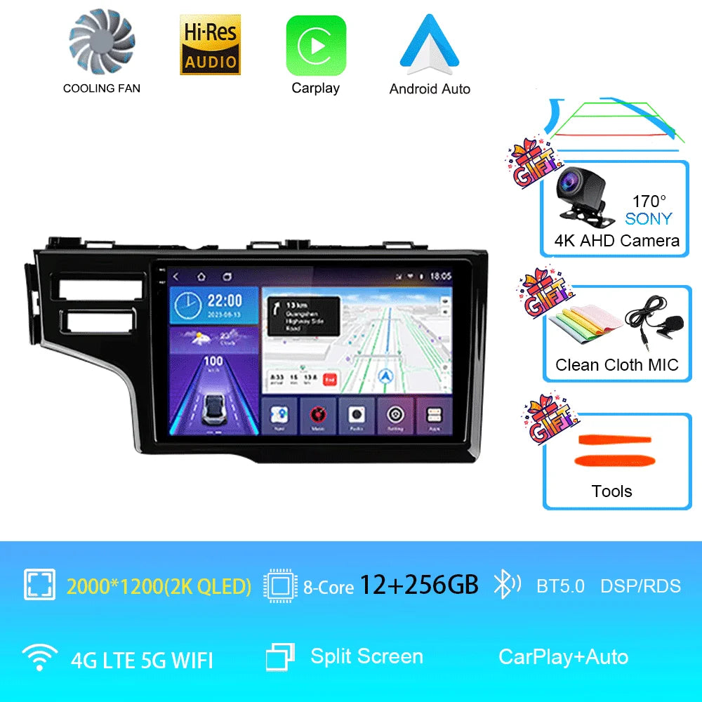 For Honda Fit Jazz 2014 2015 2016 2017 Autoradio GPS Stereo 2din Head Unit Carplay Auto Multimedia Player Car Radio