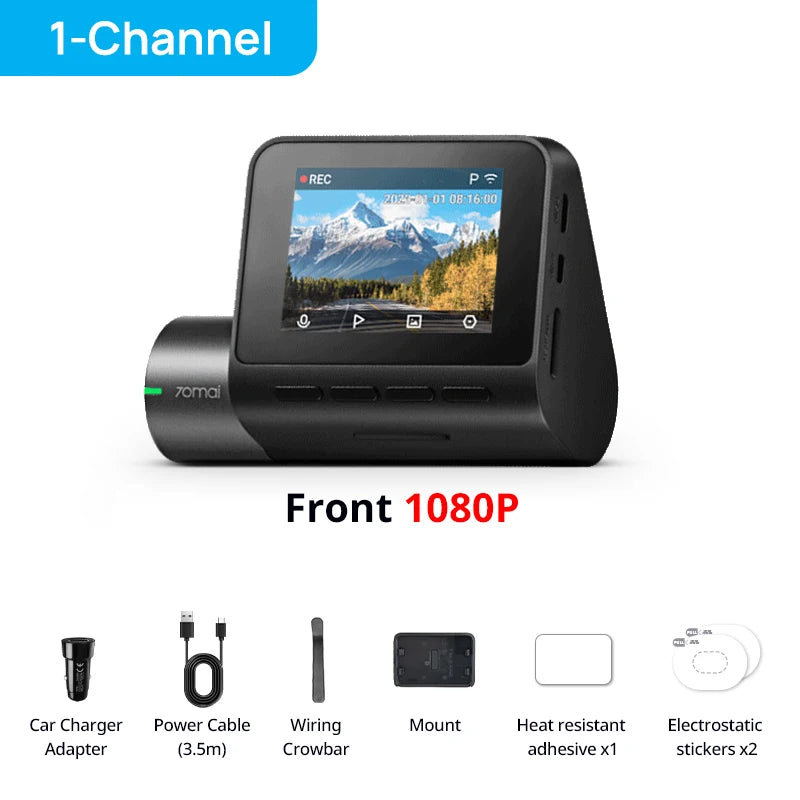 Global 70mai Dash Cam A200 Dual-channel Record 1080P HDR 2'' IPS Screen 24H Parking Monitor Car DVR 70mai A200 WIFI APP 130° FOV