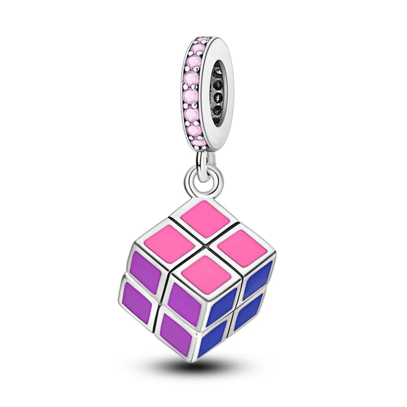 MULA Pink 925 Sterling Silver Charms Pendant Perfume Dreamcatcher Heart Love Beaded Fit Original Bracelet Women DIY Jewelry Gift