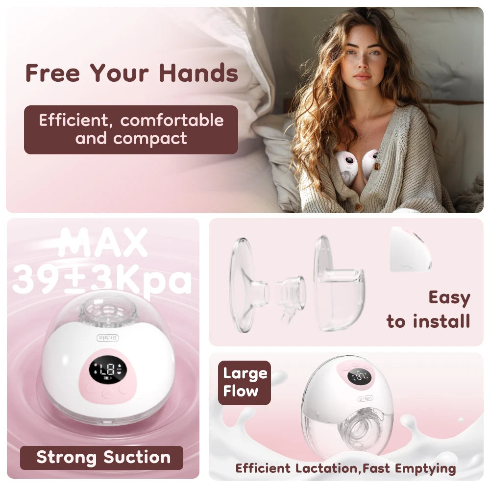 MAMIJOY 2Pcs Wearable Breast Pump Super Silent Hands Free Electric Breast Pump Comfort Milk Collector for Breastfeeding BPA free