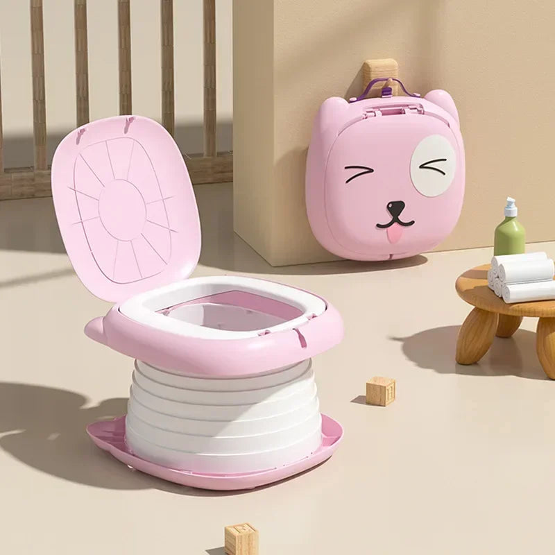 Portable Kid Boy Girl WC Toilet Seat Pot Kids Folding Toilet Baby Travel Toilet Children's Potty Car Sealed Anti-odor Urinal