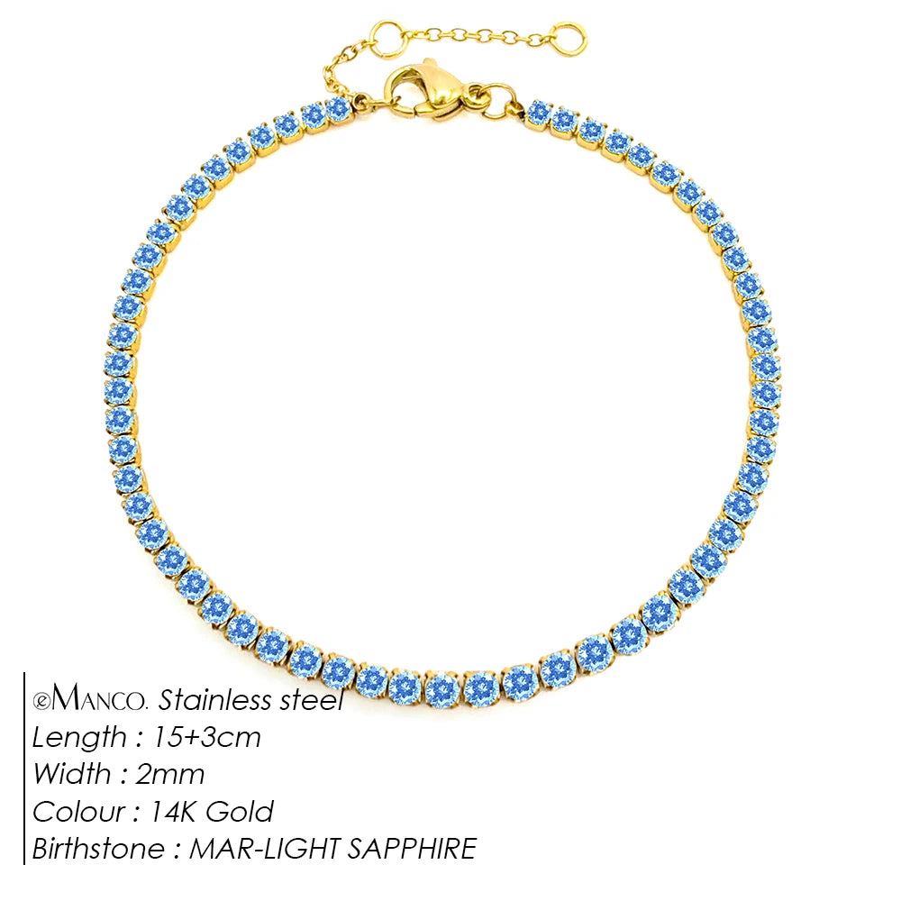 EManco Stainless Steel Women's Zirconia Tennis Bracelet Classic Bridal Accessories Wholesale