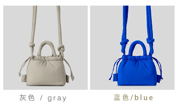 Fashion Small Puffer Tote Bag Designer Padded Women Shoulder Bags Nylon Down Cotton Crossbody Bag Mini Lady Handbags 2025