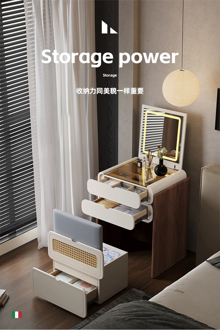 Dressing Table Bedroom Minimalist Design New Mini Bedside Table Storage Elegant Stylish Coiffeuse Maquillage Meuble Furniture