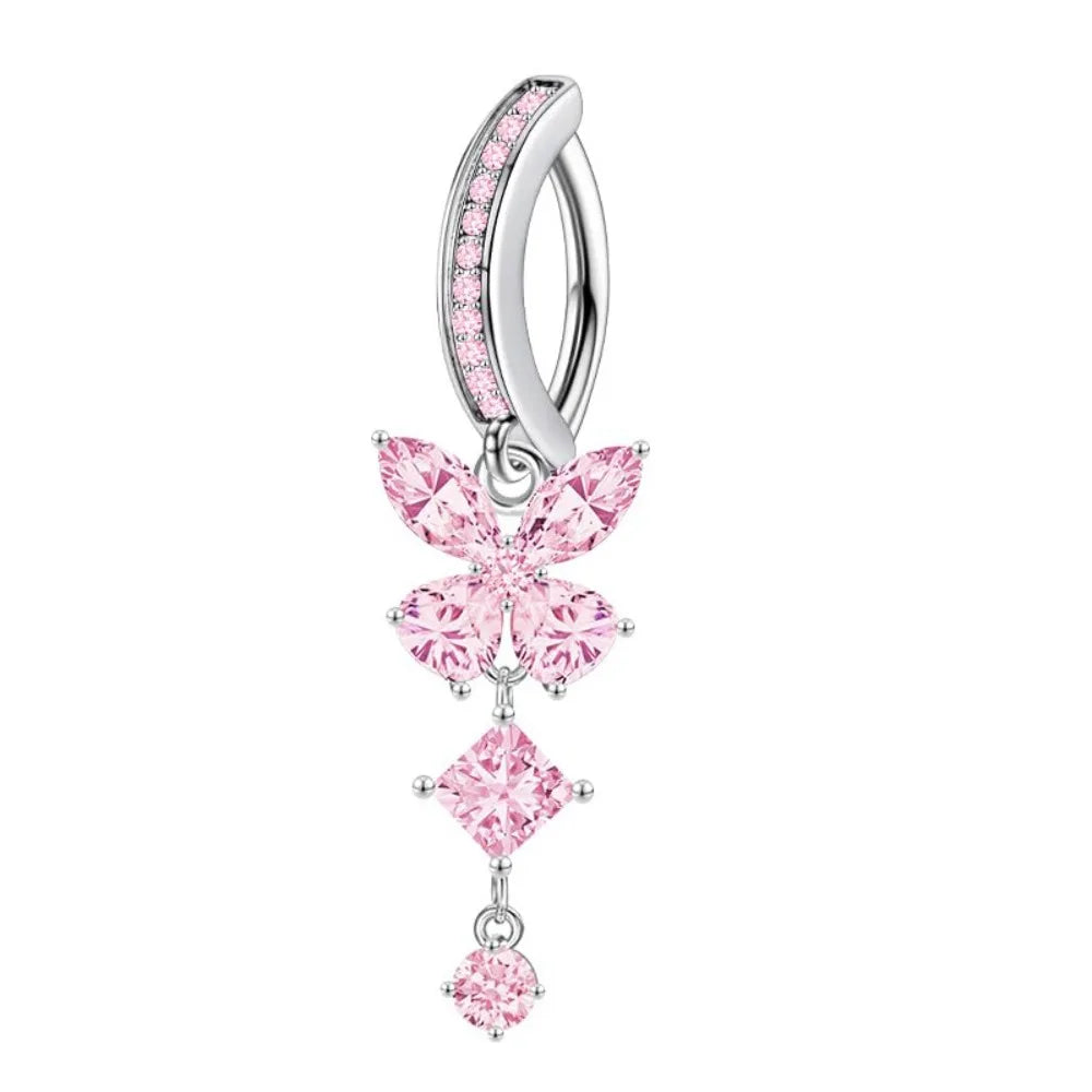 Faux Fake Belly Butterfly Fake Belly Piercing Heart Clip On Umbilical Navel Fake Pircing Moon Star Leaves Cartilage Earring Clip