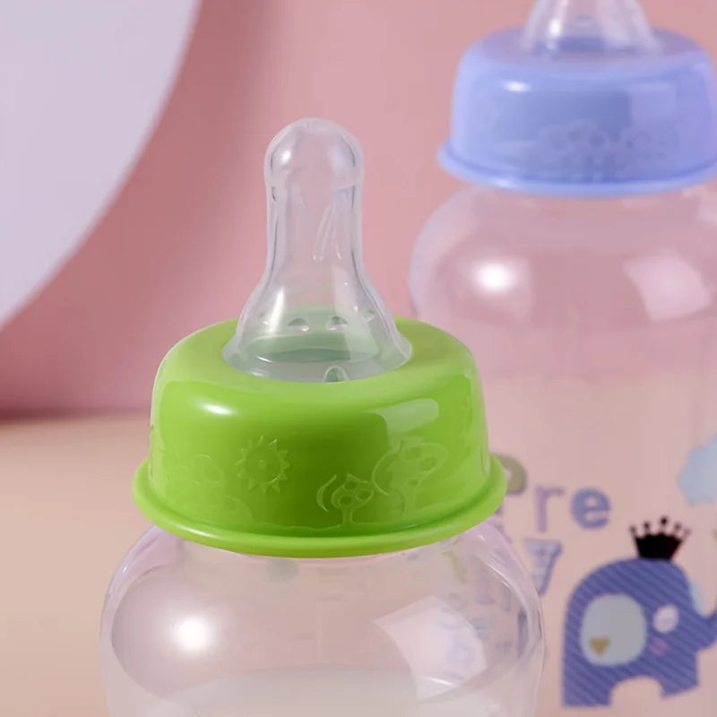 Baby feeding bottle, Newborn bottle, without handle, with the cartoon parttern, Four color