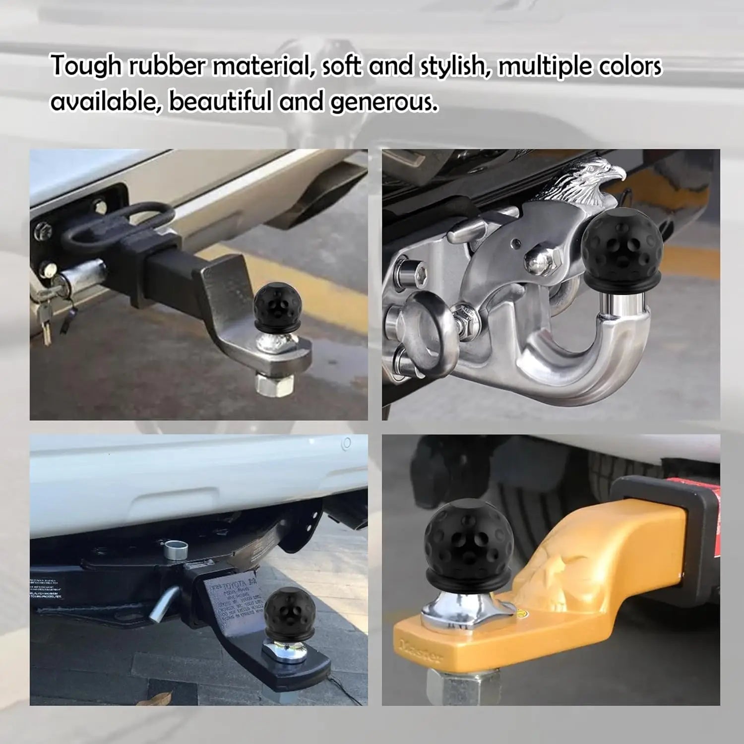 4pcs Universal 55MM Tow Bar Ball Cover Cap Trailer Ball Cover Tow Bar Cap Hitch Trailer Towball Protect Car Accessories