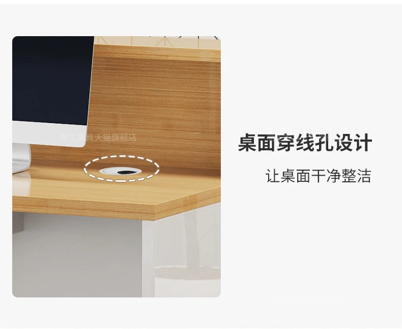 Customized Premium Desk Table Glamour Luxury Simple Elegant Reception Desk Modern Design Recepcion Mostrador Office Furniture